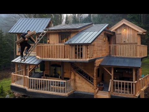 365 Days I Built This Giant House Out of Wood