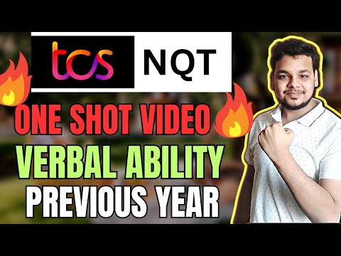 TCS NQT 2026 Preparation | Verbal Ability (One Shot) | TCS Verbal English Previous Year Questions |