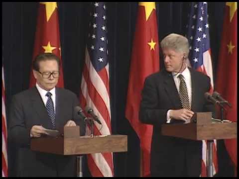 Pres. Clinton & Pres. Jiang at Joint Press Conference (1997)