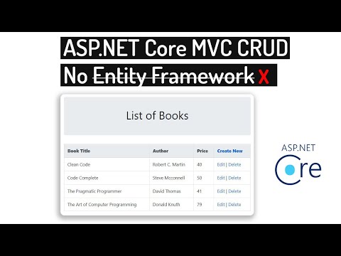 CRUD without Entity Framework in ASP.NET Core MVC