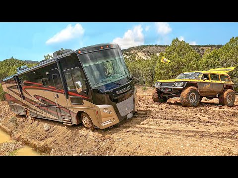 RV Sliding Into The Ditch... This Is a Muddy Mess!