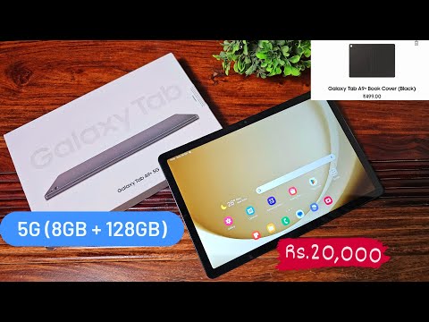 Samsung Tab A9 Plus 5G (8Gb + 128Gb) unboxing and first impressions !! Free Samsung Cover