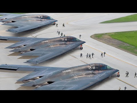 US Pilots Rush & Start their Massive B-2 Bombers for Scary Mass Takeoff