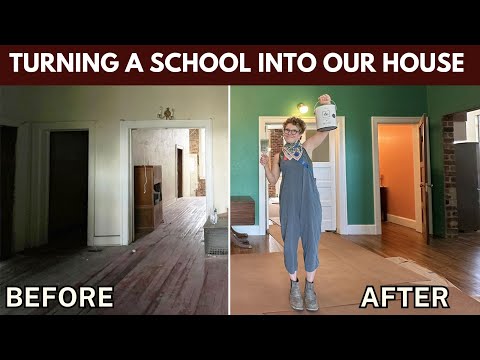 EXTREME BEFORE & AFTER TOUR — We painted our schoolhouse with BOLD colors made from recycled paint!