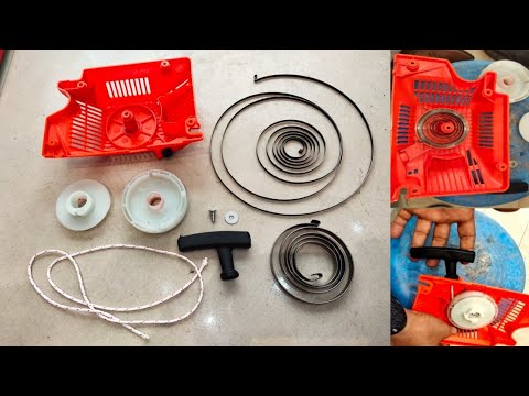 Recoil Starter Repairing ChainSaw | Starter Spring installation | How To Repair ChainSaw Starter