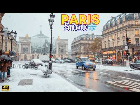 Snowfall in Paris ❄️ | An Immersive Winter Day from Early Morning to Late Night (4K)