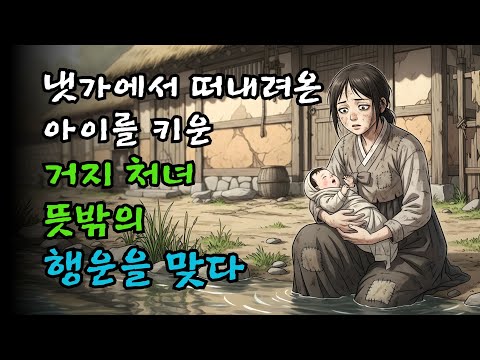 냇가에서 떠내려온 아이를 키운 거지 처녀, 뜻밖의 행운을 맞다 | 야담·민담·전설·설화·옛날이야기