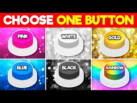 Choose One Button: 🩷 Pink, 💙 Blue, 💛 Gold, 🤍 White, 🖤 Black, or 🌈 Rainbow!