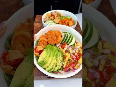 Chili-Lime Shrimp Summer Power Bowl🌶️🍋‍🟩🍍#mealprep