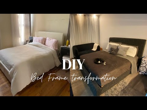 DIY BED FRAME TRANSFORMATION | CLOUD BED | BOUCLÉ |UPHOLSTERED BED FRAME