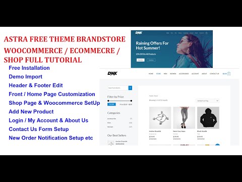 How to Create Astra Free Woocommerce Shop eCommerce WordPress Website Elementor 2025 BrandStore Full