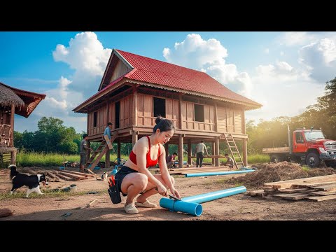 TIMELAPSE - From Start to Finish: Installing Storm Drains for a Beautiful Wooden House