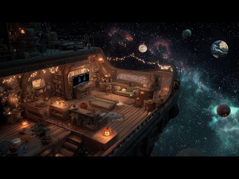 Halloween Night in Space 👻 Lofi Chill Beats to Relax & Study 🎃