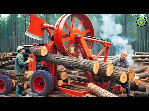 Fastest Automatic Firewood Processing Machine | Dangerous Big Chainsaw Cutting Tree machines #16