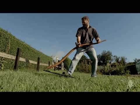 Vintage American scythe snath with a 3' English blade.
