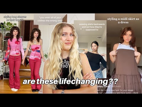 styling my clothes THE WRONG WAY because TikTok told me to *trying tiktok outfit hacks*