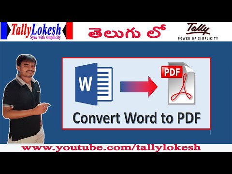 How to Convert Word File to PDF File in Telugu - By Lokesh