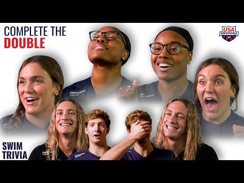 Challenging Olympic Swimmers to Complete the Double | Trivia Challenge