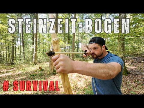 TÖDLICHE Jagdwaffe / Survivalbogen / Pfeil und Bogen nur mit Messer gebaut
