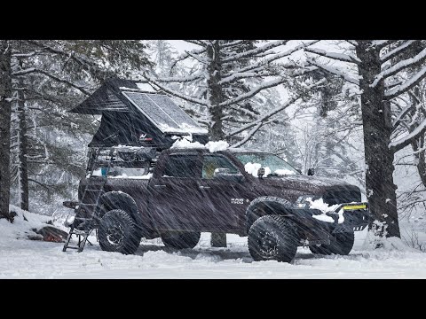 Winter Camping In A Heavy Snow Storm