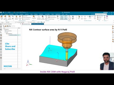 NX CAM Contour Surface area by N V Patil Session 24 #NXCAM #nx manufacturing tutorial