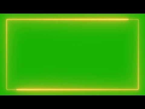 Orange Neon Border Green Screen Overlay Motion Graphics 4K 30fps Copyright Free