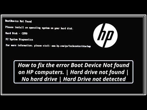 How to fix the error Boot Device Not found on HP computers. | Hard drive not found | No hard drive