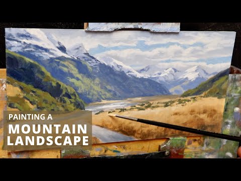 Painting a MOUNTAIN LANDSCAPE study - Tips on Colours and Values