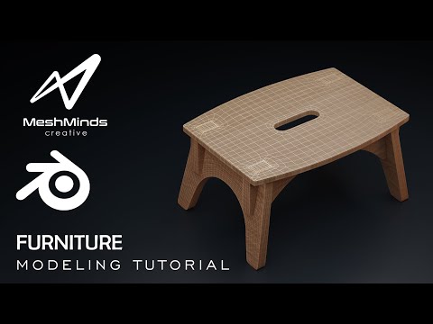 Wooden Stool in #blender  | Furniture Modeling Series.