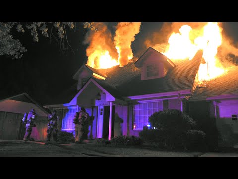 A 2 story home on fire in South Tulsa