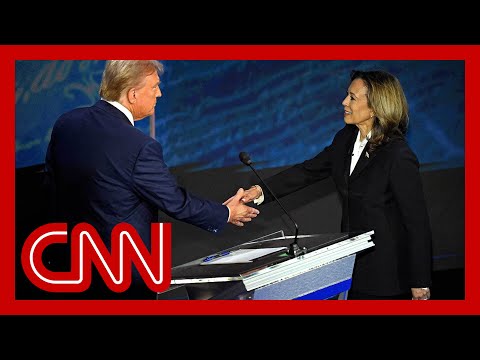 See the moment Harris and Trump meet for the first time at debate