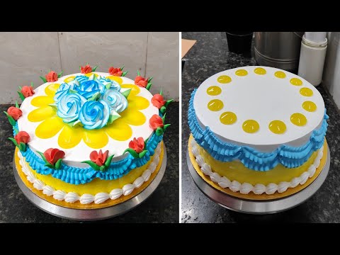 2kg Pineapple Birthday Cake Flower Decorating|Perfect Flower Birthday Cake Recipe