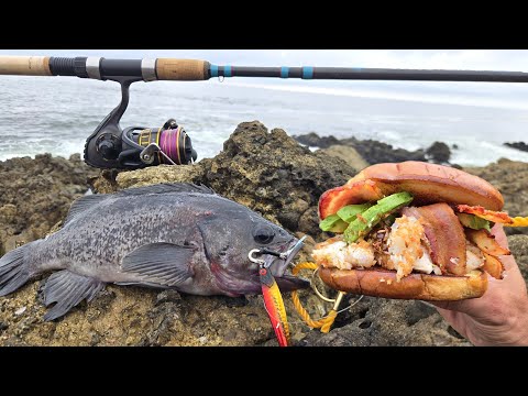 Catch and Cook on the Rocks! Bacon, Avocado, Coconut Crusted Fish Fillet w/ Honey Glaze Sauce