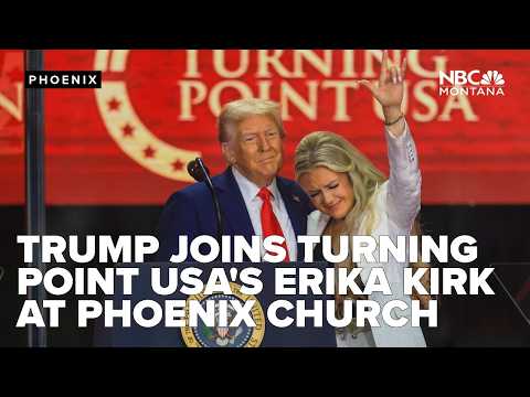 Trump joins Turning Point USA's Erika Kirk for 'Build the Red Wall' event at Phoenix church
