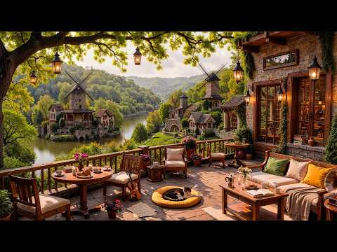 Stress Relief with Warm Jazz Music 🌸 Cozy Spring Coffee Shop Ambience ~ Relaxing Jazz Music