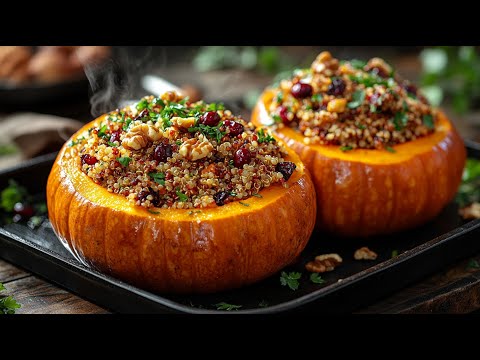 Oven-baked stuffed pumpkins 🎃 A vegan recipe you MUST try!
