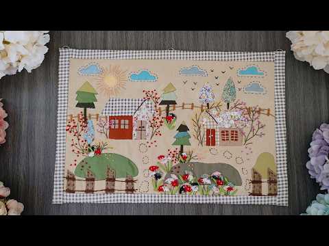 Patchwork Wall Hanging - Fabric Scraps Wall Decoration - Home Decor Design - Gift Idea