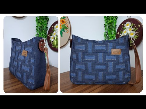 Easy way to sewing stylish patchwork handbag:how to sew patchwork handbag (Sewing idea)