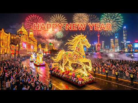Shanghai New Year Celebration Parade 2026 (4K) | Spectacular New Year’s Eve Fireworks Show 🎆