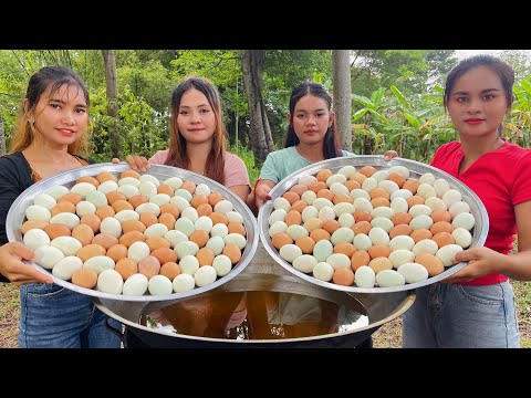 Cooking deep fried egg for stir fried with rice recipe