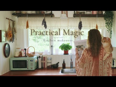 Practical Magic Inspired Kitchen Makeover | Rainy, Cozy Cottage Kitchen #31