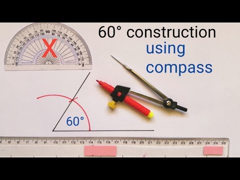 constructing an angle of 60° degree || How to construct 60 degrees