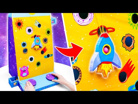 月へ行くロケットを作ろう！ 🚀🌕 段ボールでDIYしたゲームのチュートリアル動画