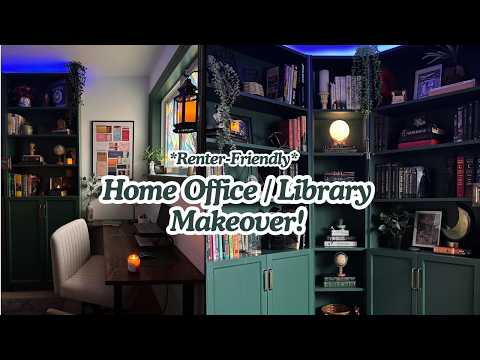 *FANTASY READER* Home Library Makeover | Dark Academia Office ✨