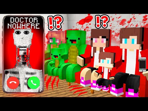 JJ and Mikey Family Got Call From The Scary Doctor Nowhere at Night in Minecraft - Maizen ?!