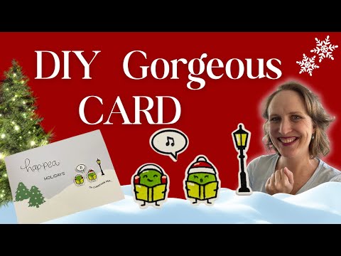Easy Cricut Christmas Card That Looks Expensive! | Quick DIY Cardmaking with Stamps & Coloring 🎄✨
