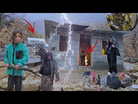 Storm in the Zagros Mountains ⛈️ | The hardest day in the life of Iranian nomads: An 8-year-old girl