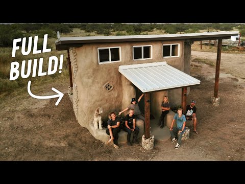 Family Builds Incredible Earthbag Solar Shed Office! | Full Movie Documentary Timelapse