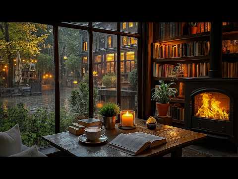 Cozy February Rain & Warm Café Vibes 🌧️ Gentle Jazz with Hints of Spring for Study & Focus