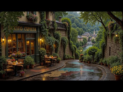 Old Italian Coffee Shop | Gentle Rain & Sweet Jazz Music to Calm Your Mind or Deep Focus